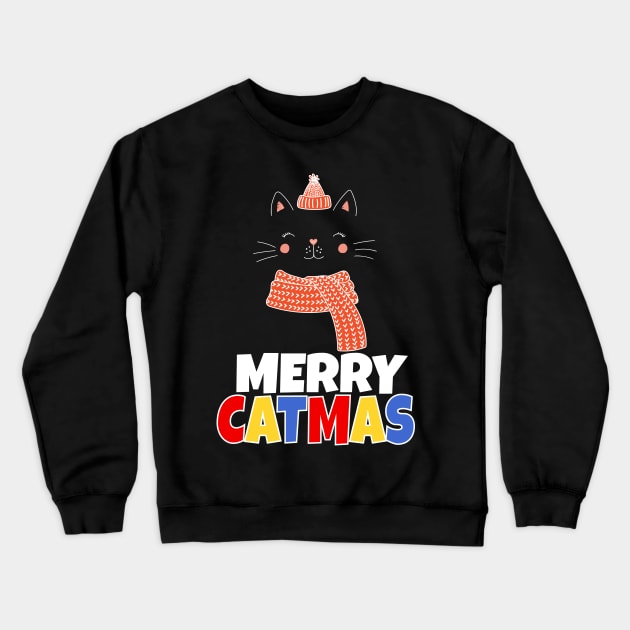 Merry Catmas Crewneck Sweatshirt by Work Memes